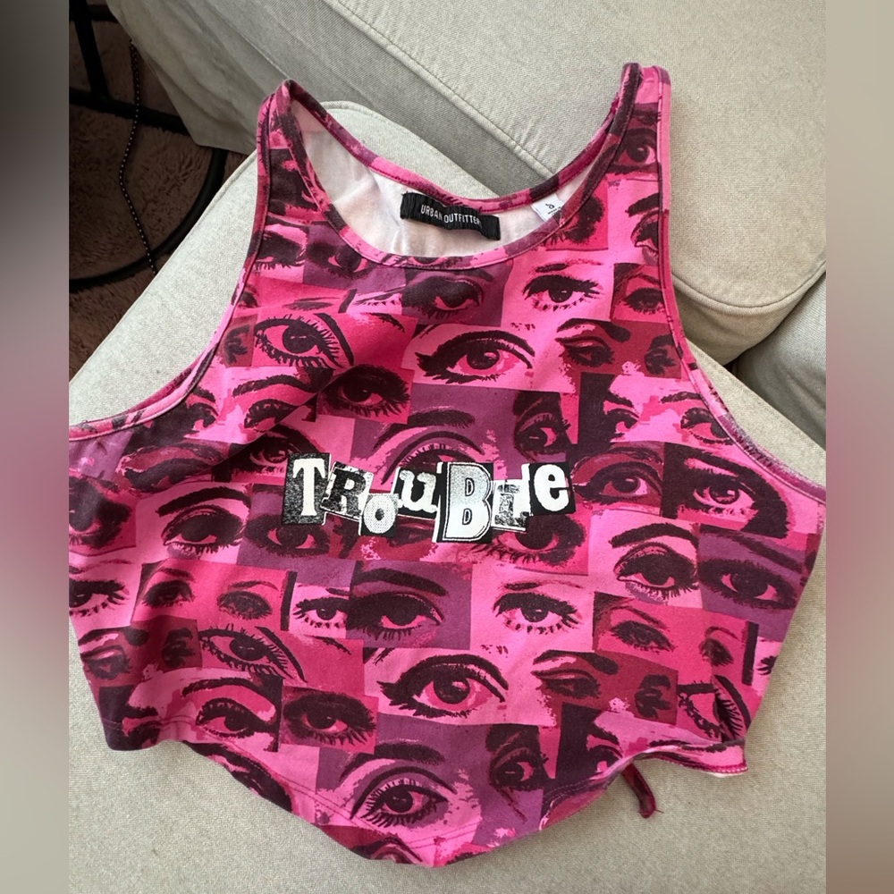 UO pink graphic crop top